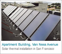 Solar thermal installation on Berkeley apartment building