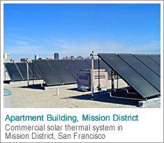 Commercial solar hot water installation in Mission District, San Francisco