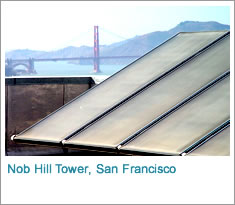 Solar water heating installation for Nob Hill Tower