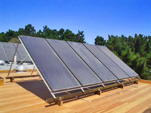 Solar thermal installation for a re-roofed commercial property