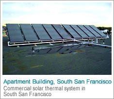 Commercial solar thermal installation for South San Francisco apartments