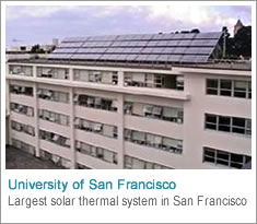 Solar water heating system for University of San Francisco