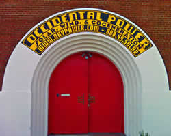 red front door to general office