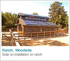 Solar electric installation on ranch-style home in Woodside